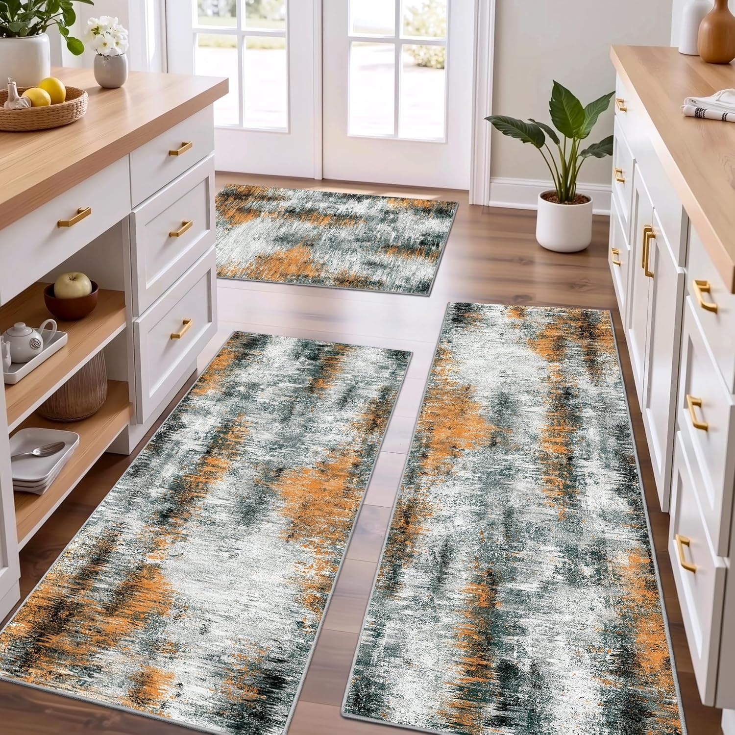 Tritard Non Slip Kitchen Rugs Set of 3 for Modern Homes