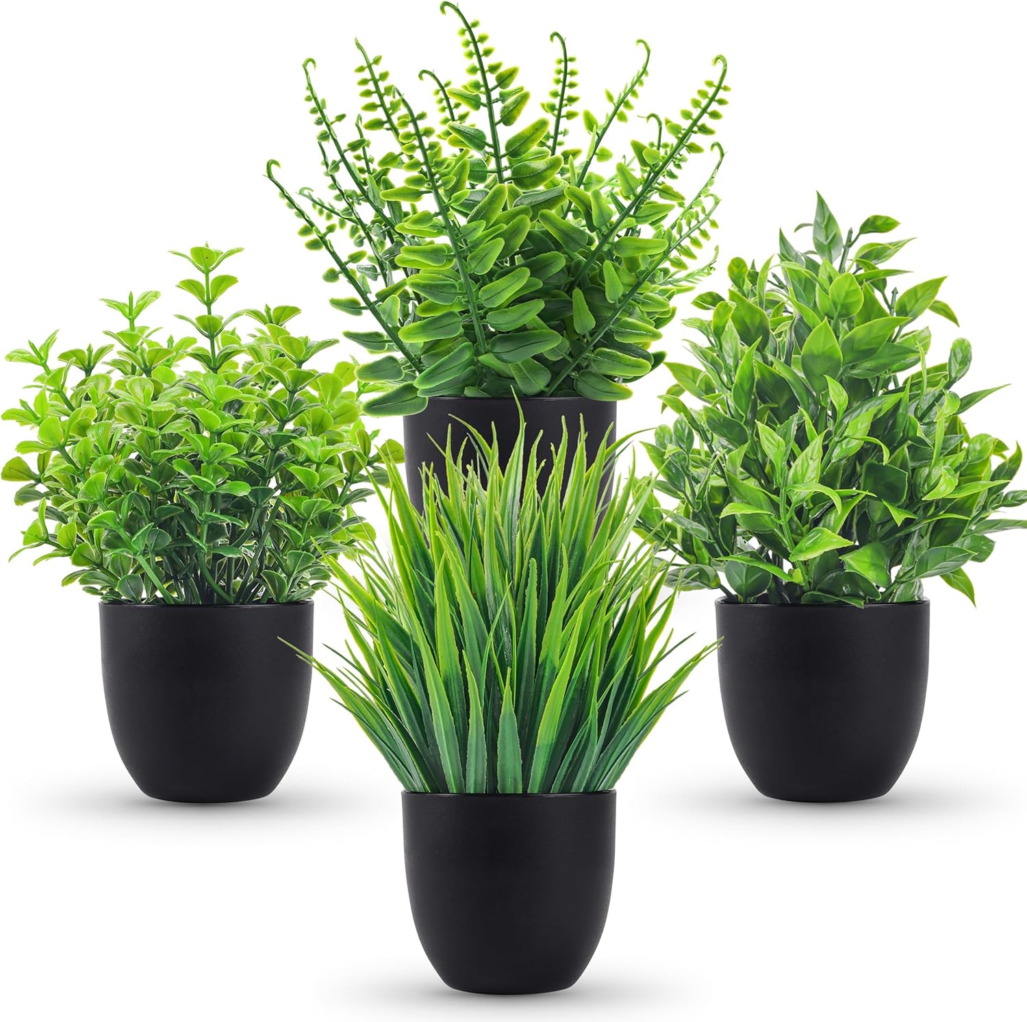 4 Pack Faux Plants: Stylish Bathroom Decor
