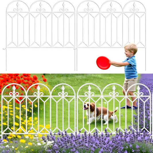 Decorative Garden Fences for Dogs - 5 Panels 10ft Long