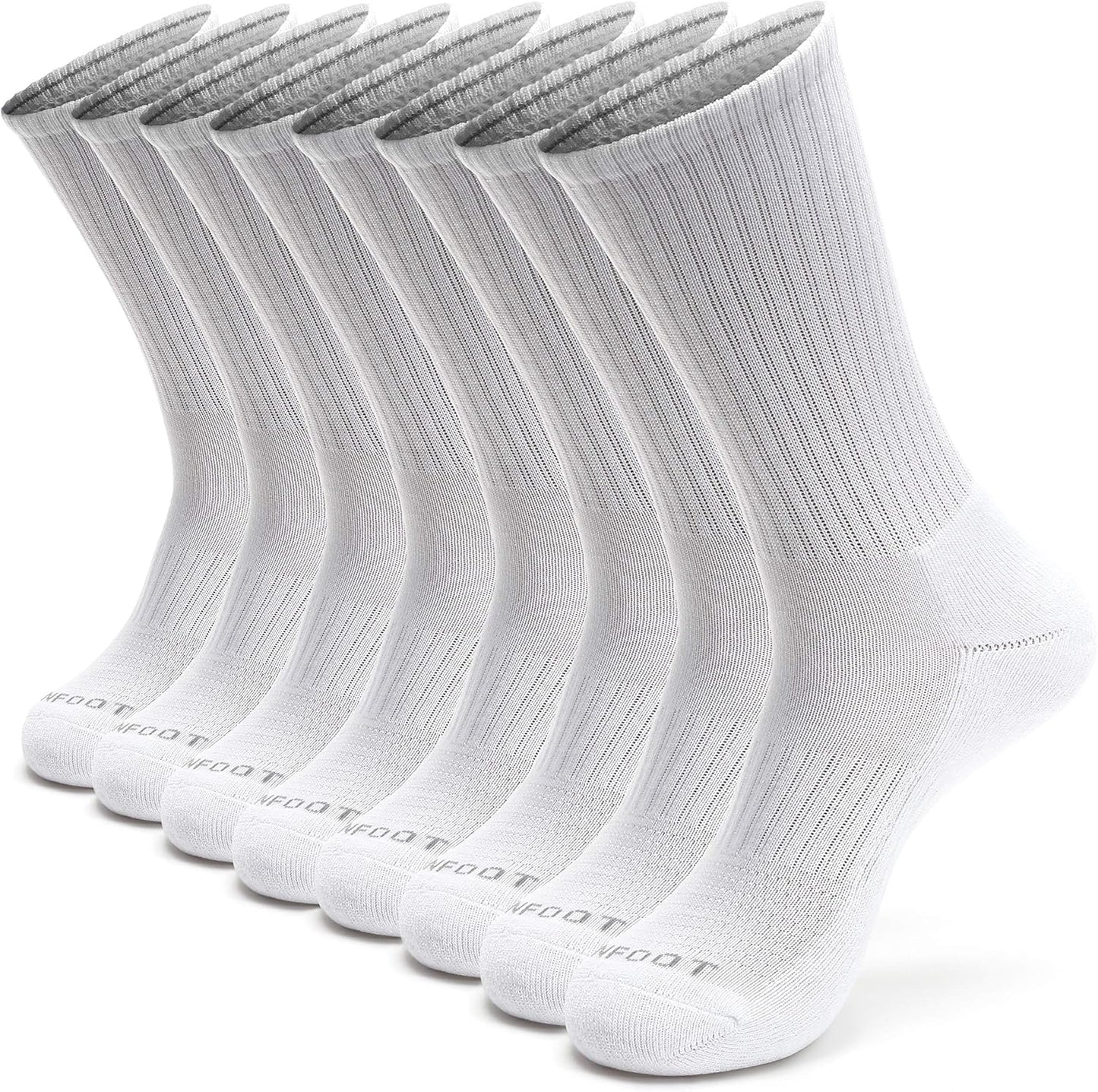 MONFOOT Athletic Skate Cushion Crew Socks for All-Day Comfort