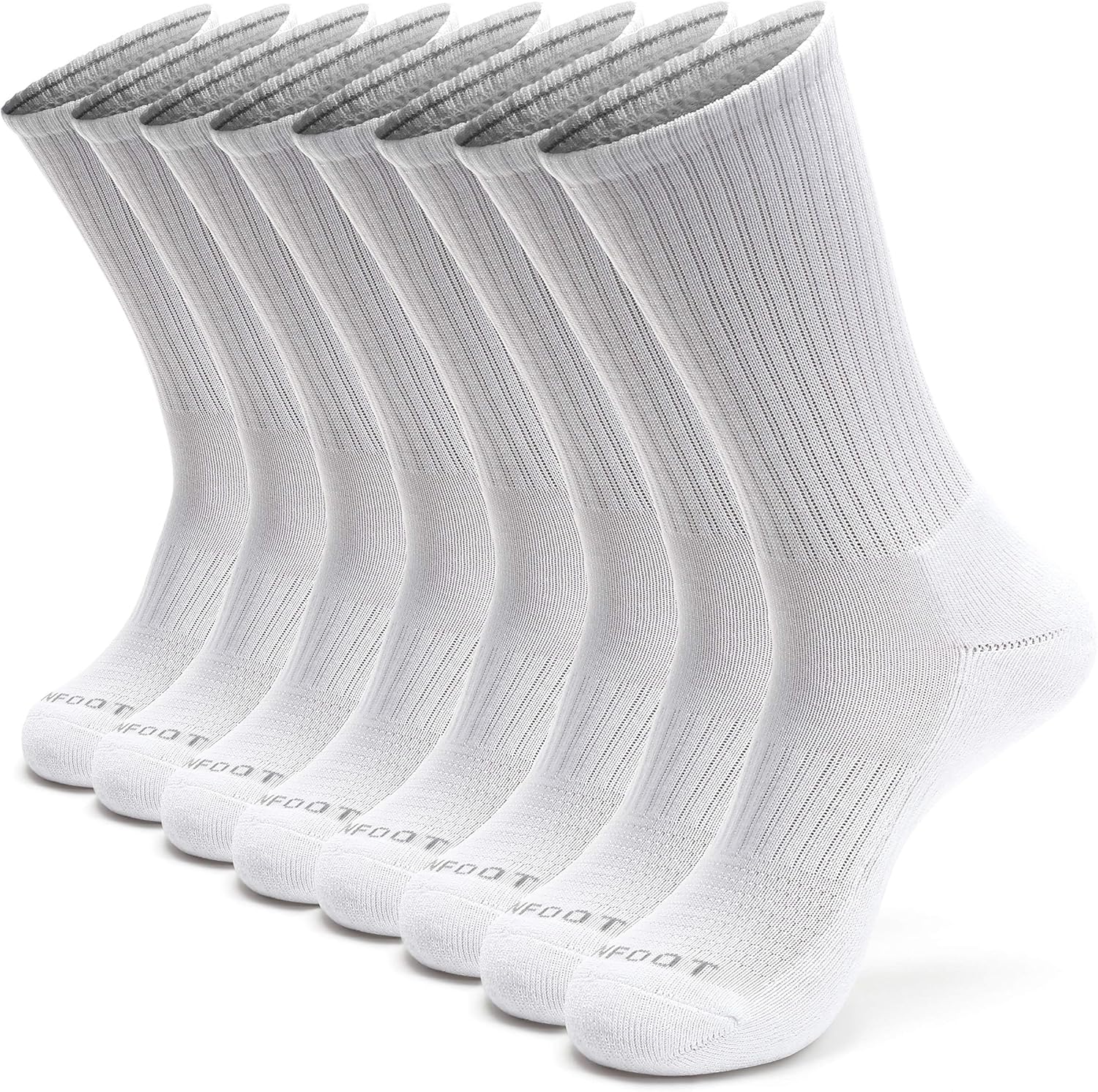 MONFOOT Athletic Skate Cushion Crew Socks for All-Day Comfort