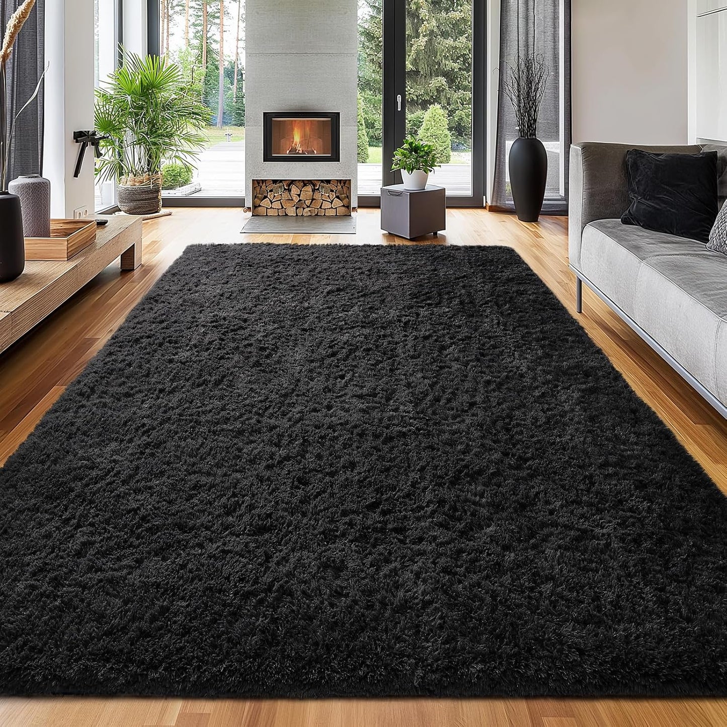 Ophanie 9x12 Fluffy Shaggy Area Rug for Living Room Decor