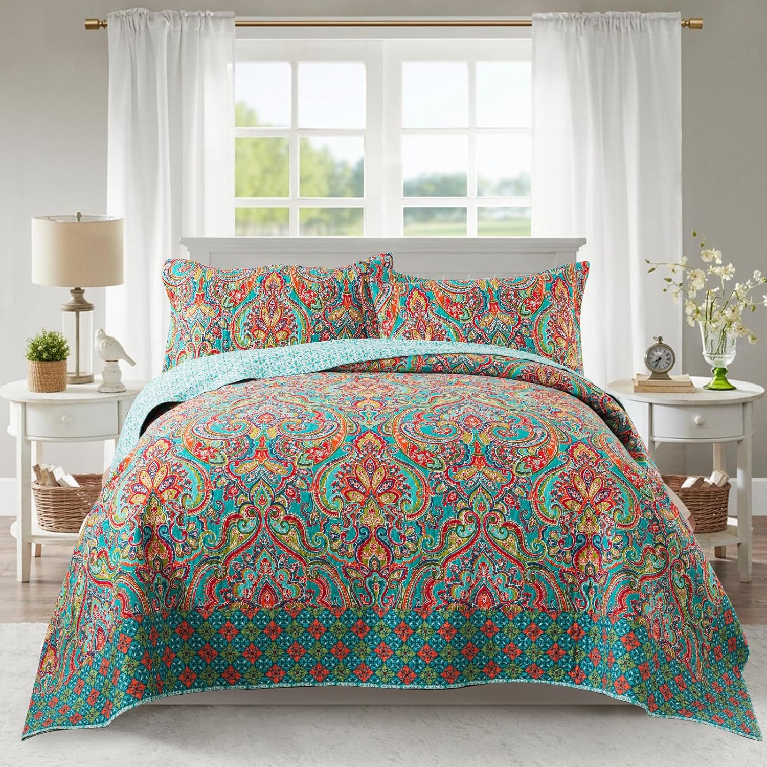 NEWLAKE Cotton Bedspread Quilt Sets for Elegant Home Decor