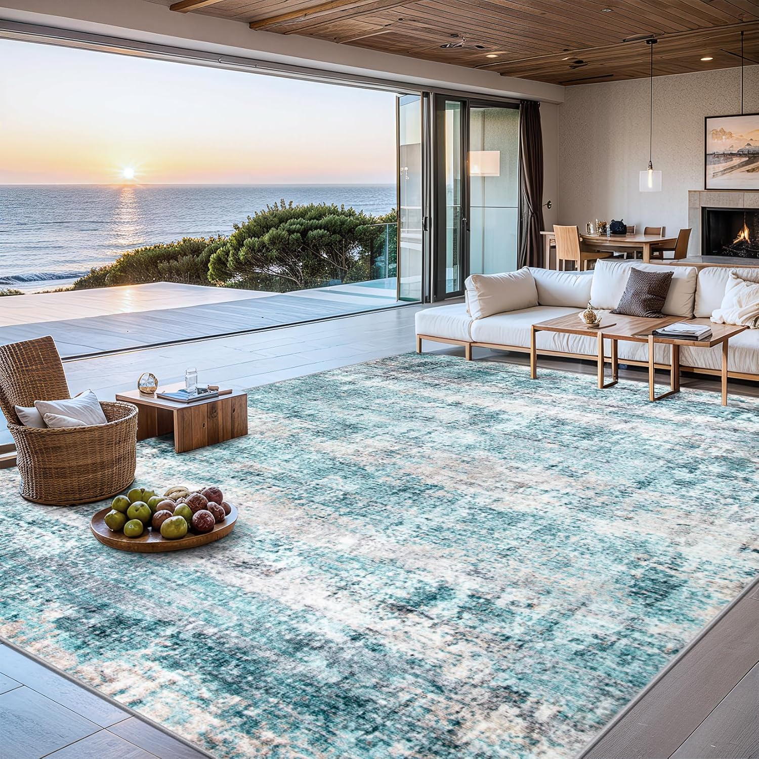 Modern Abstract Area Rugs 10x12 for Living Room and Bedroom
