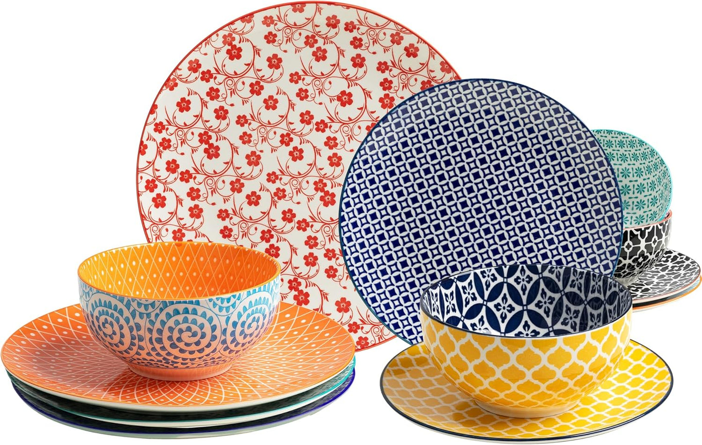 LEHAHA 12 Pieces Ceramic Dinnerware Set for Stylish Dining