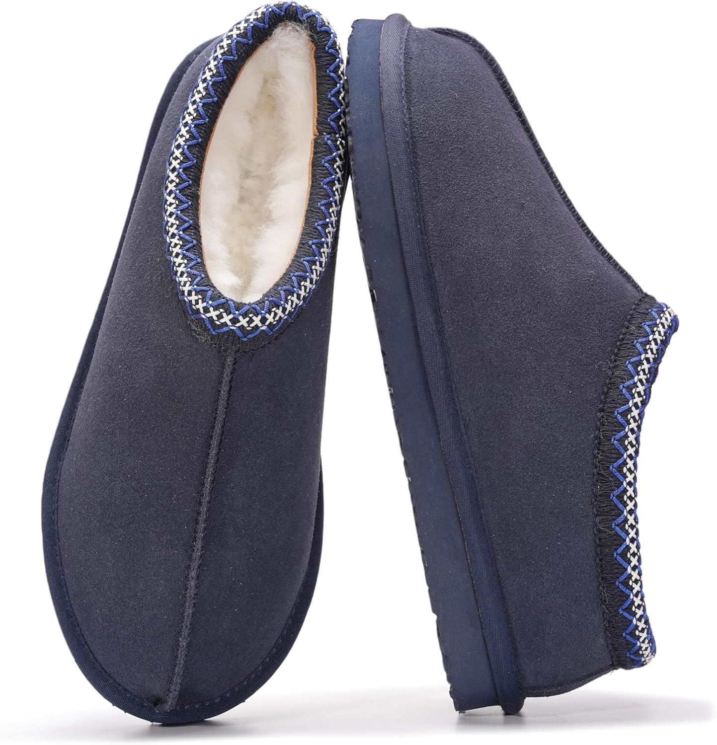 Project Cloud Mens Slippers with Genuine Leather & Shearling Lining