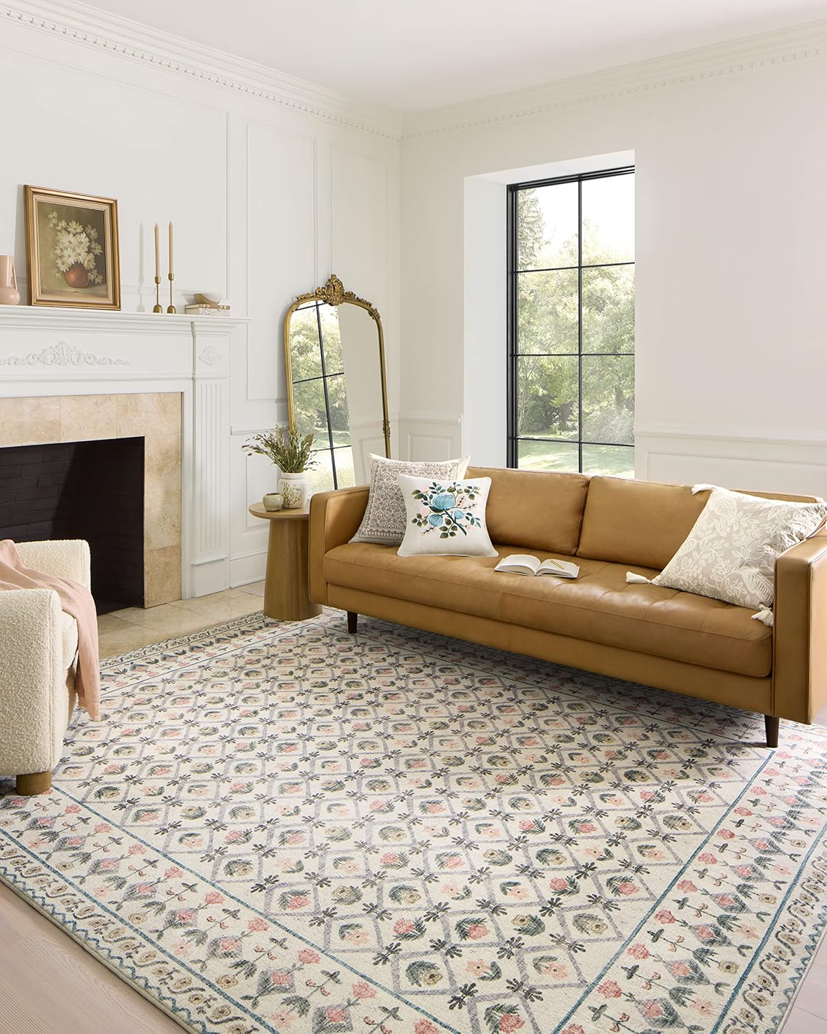 Eden Collection Lattice Ivory 2ft-6ft x 7ft-6ft Runner Rug