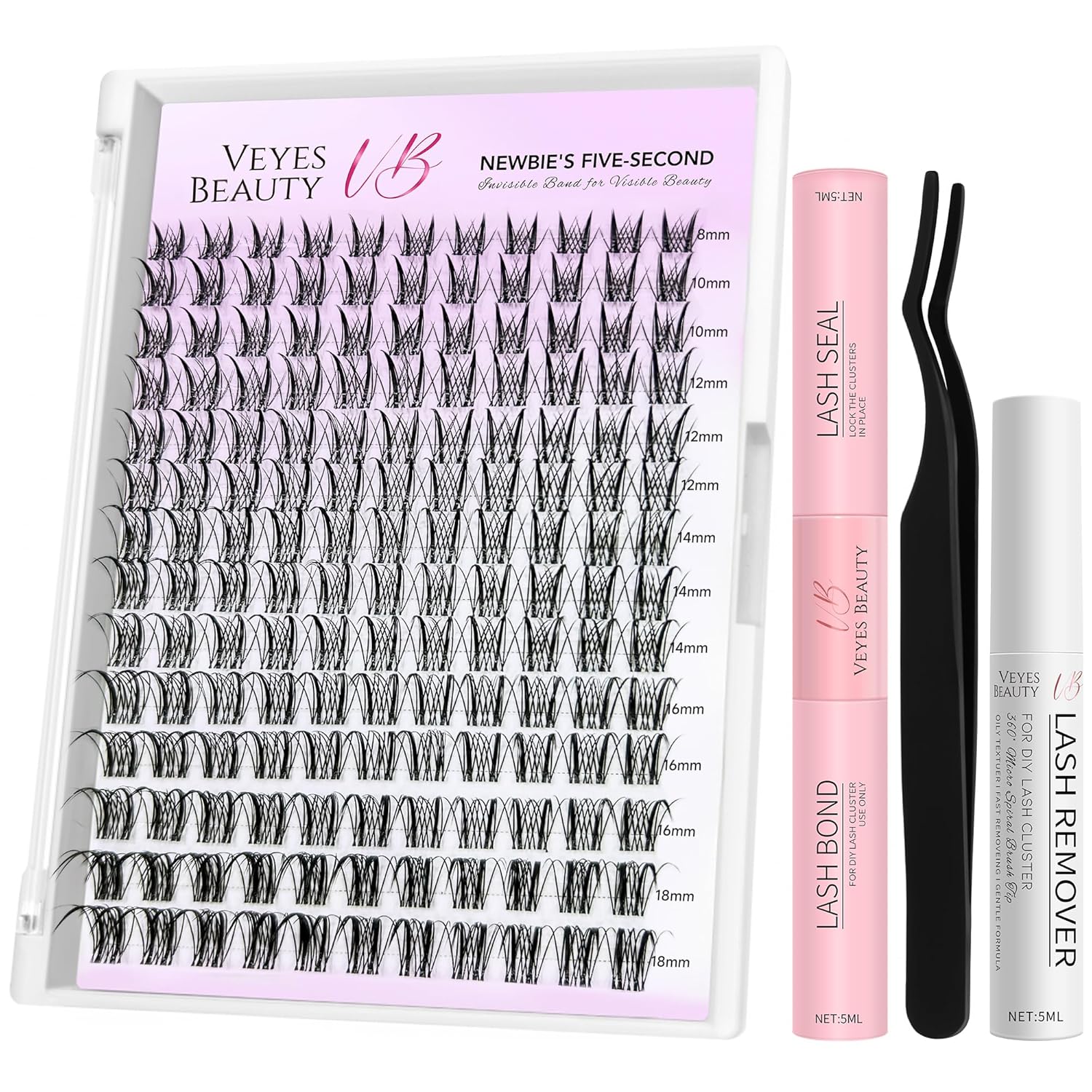 VEYESBEAUTY Lash Clusters Kit for Effortless Eyelash Extensions