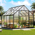 Amerlife 8x8x7 FT Polycarbonate Walk-in Greenhouse - Stable Outdoor