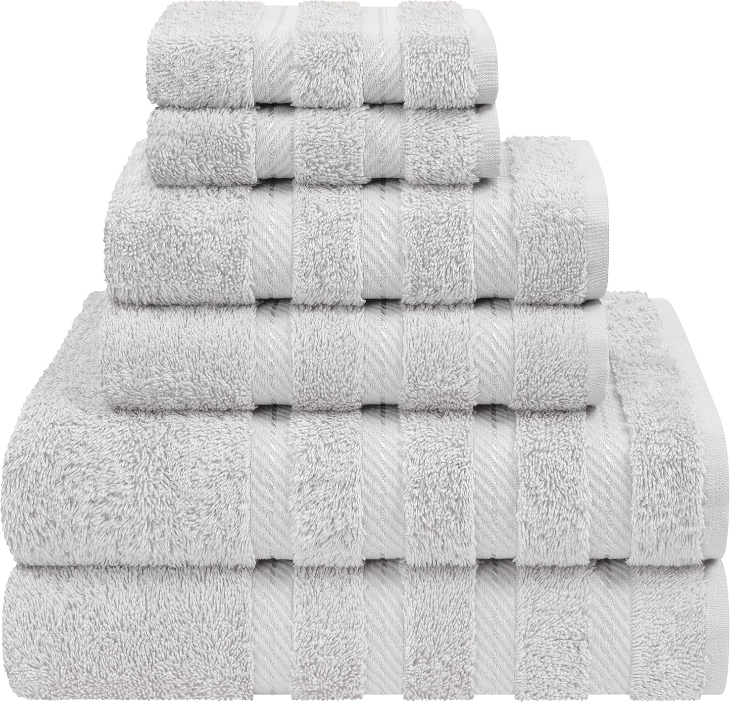 Luxury 6 Piece Towel Set for Bathroom - Soft Cotton Towels