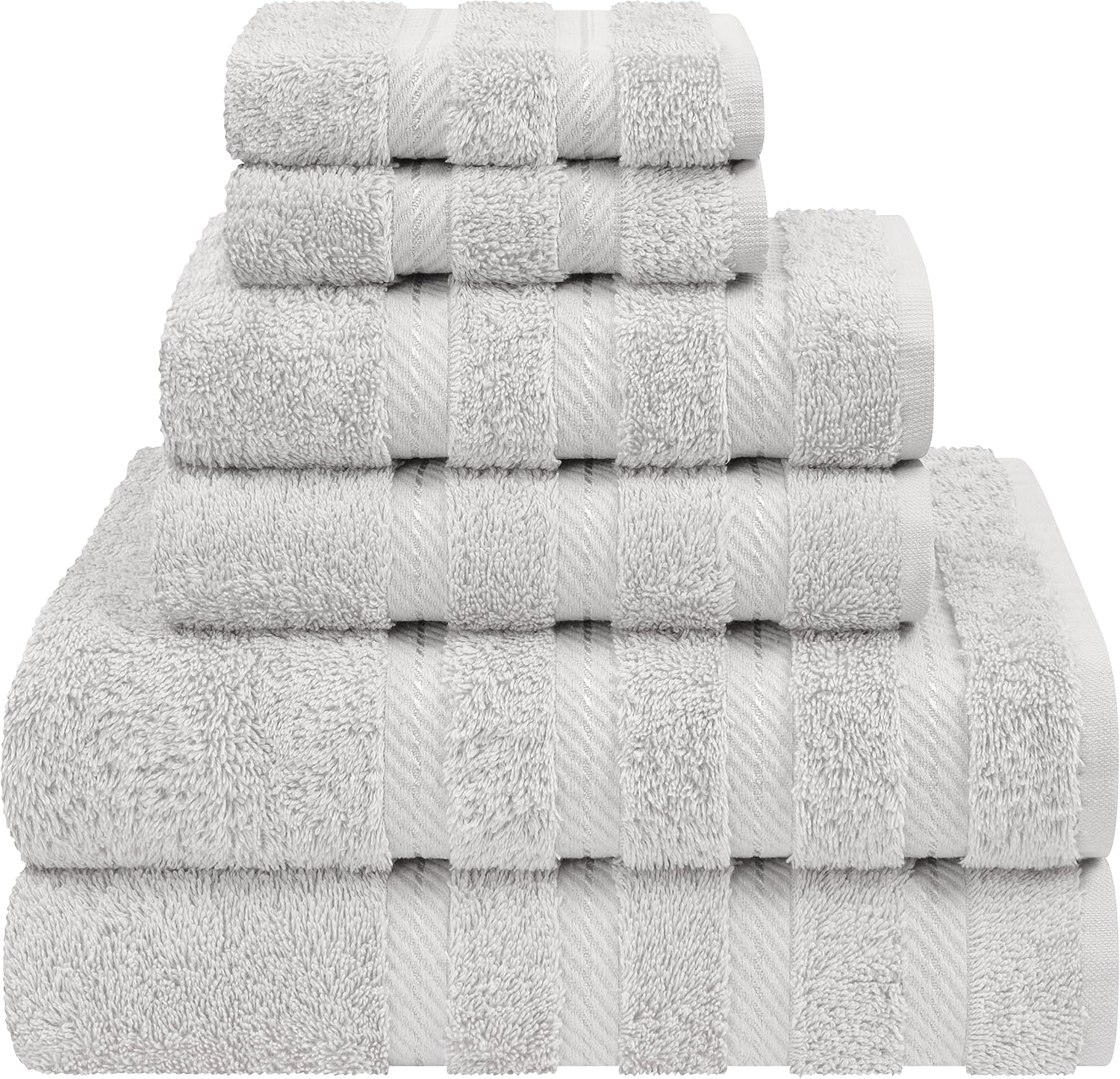 Luxury 6 Piece Towel Set for Bathroom - Soft Cotton Towels
