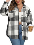 Zeagoo Plus Size Flannel Plaid Shacket Button Down Jacket - Cozy Fall