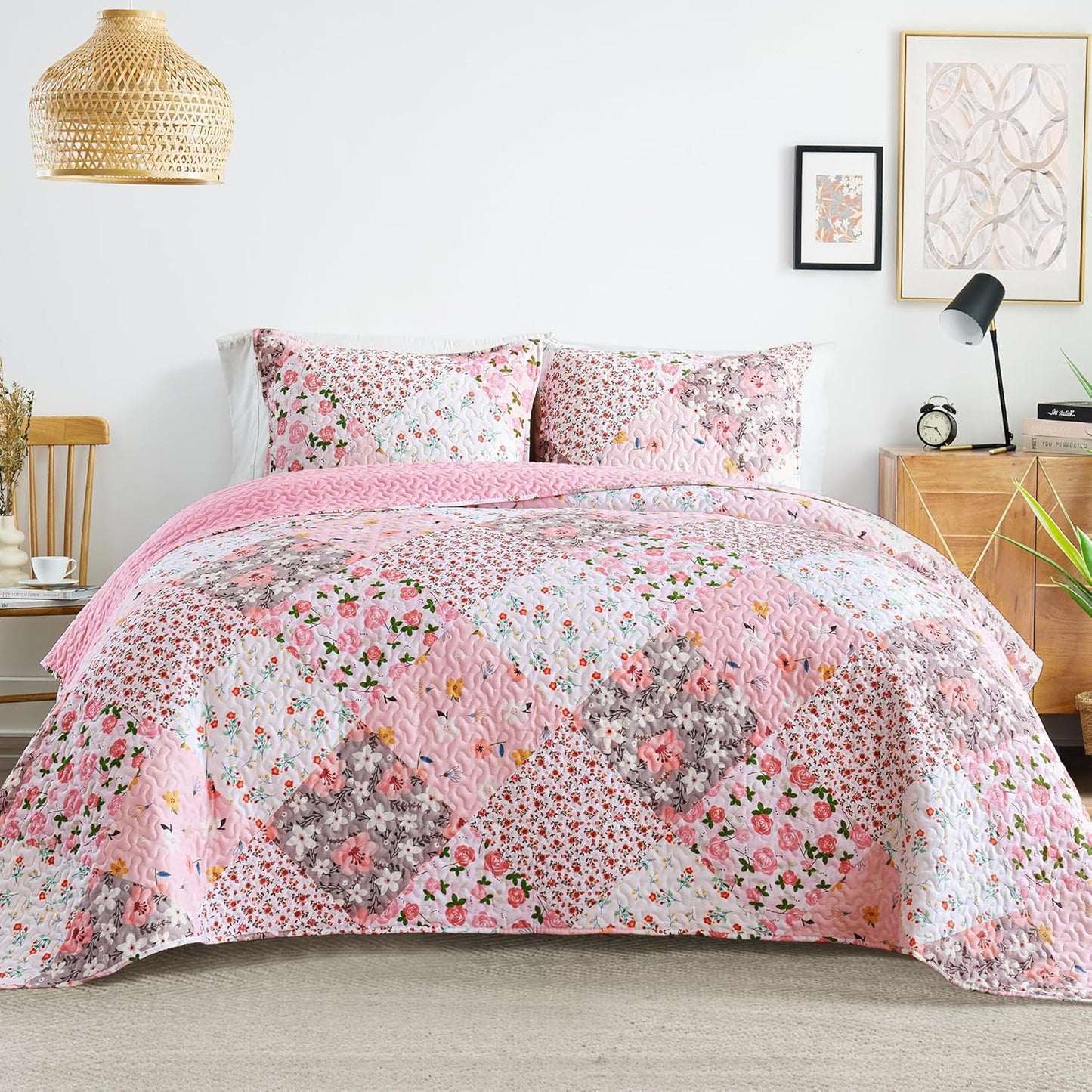 Whale Flotilla Reversible Patchwork Quilts for Full Queen Size