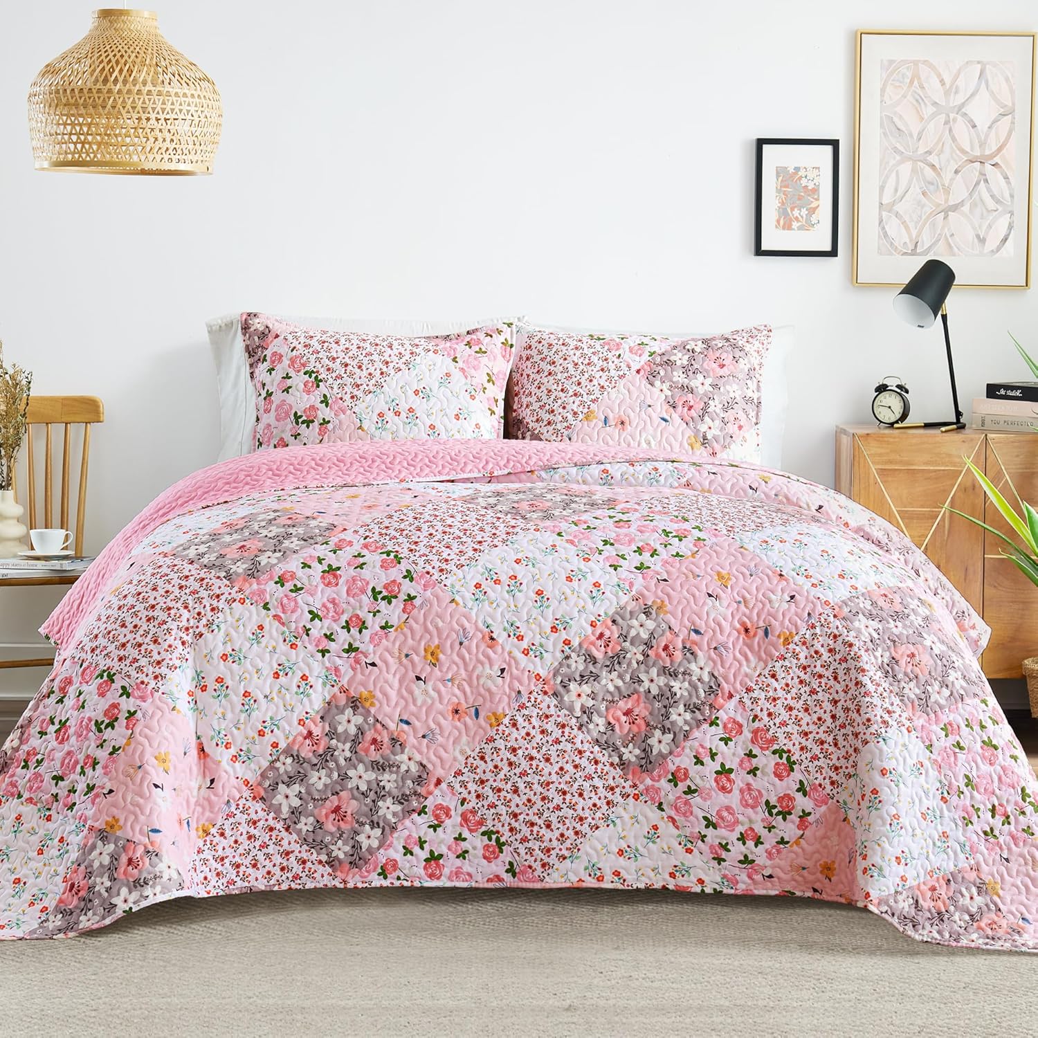Whale Flotilla Reversible Patchwork Quilts for Full Queen Size