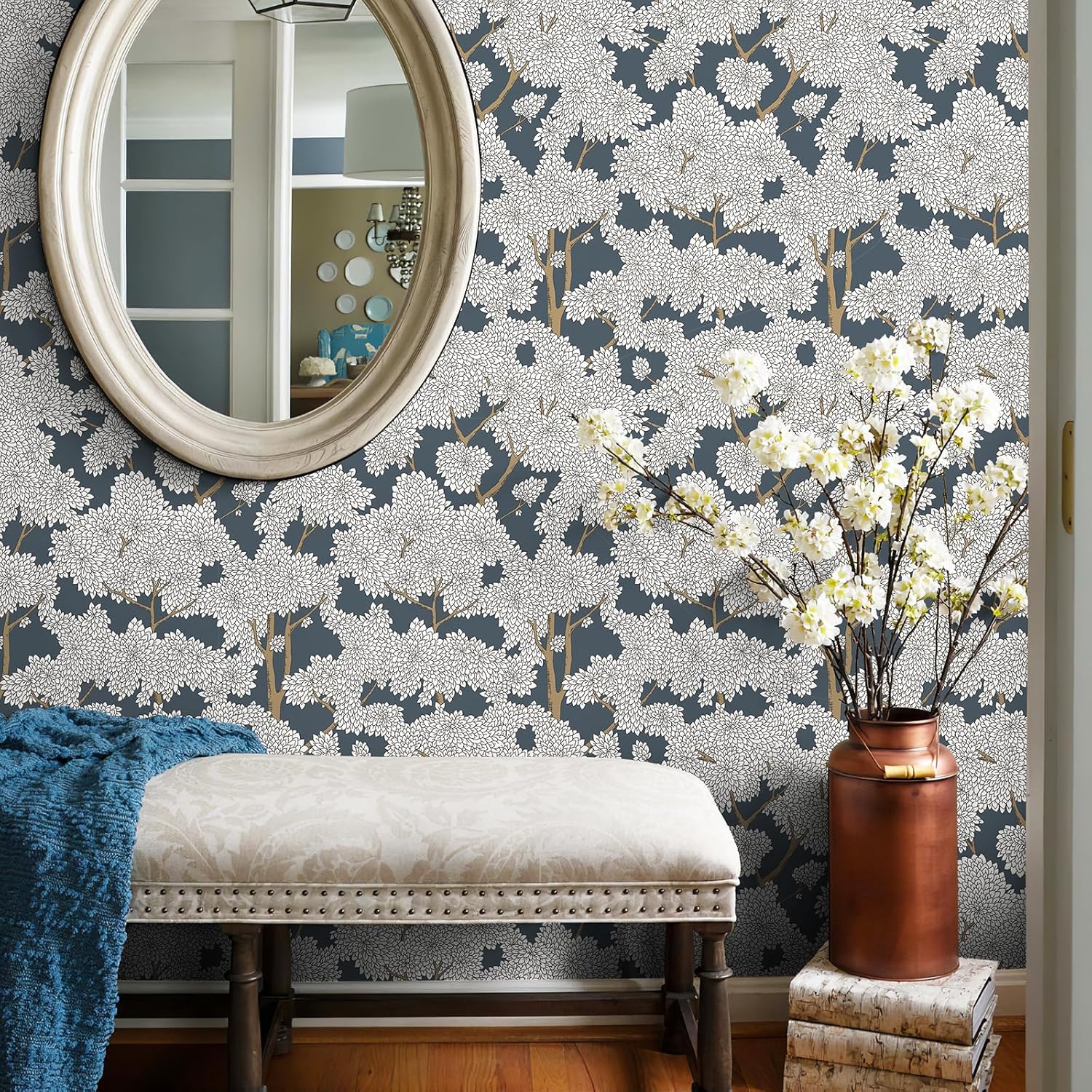 Tree Wallpaper Peel and Stick Jungle Wall Paper for Home Decor