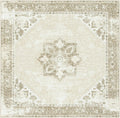 Washable Rug Tucson Collection 4ft Square Sage & Ivory - Slip