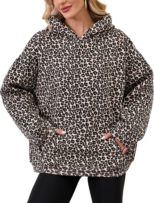 Womens Camo Hoodies with Maple Leaf Print for Cozy Style