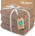 Waffle Knit Throw Blanket, Luxury Cozy Chunky Knit Throw - Beige