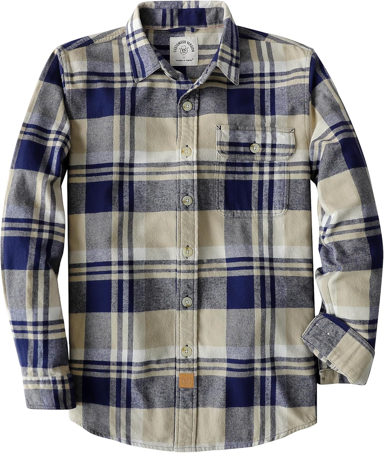 Dubinik Mens Flannel Shirts Long Sleeve Soft Cotton Casual Wear