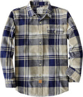 Mens Flannel Shirt for Men Long Sleeve Plaid Button Down - Soft Cotton