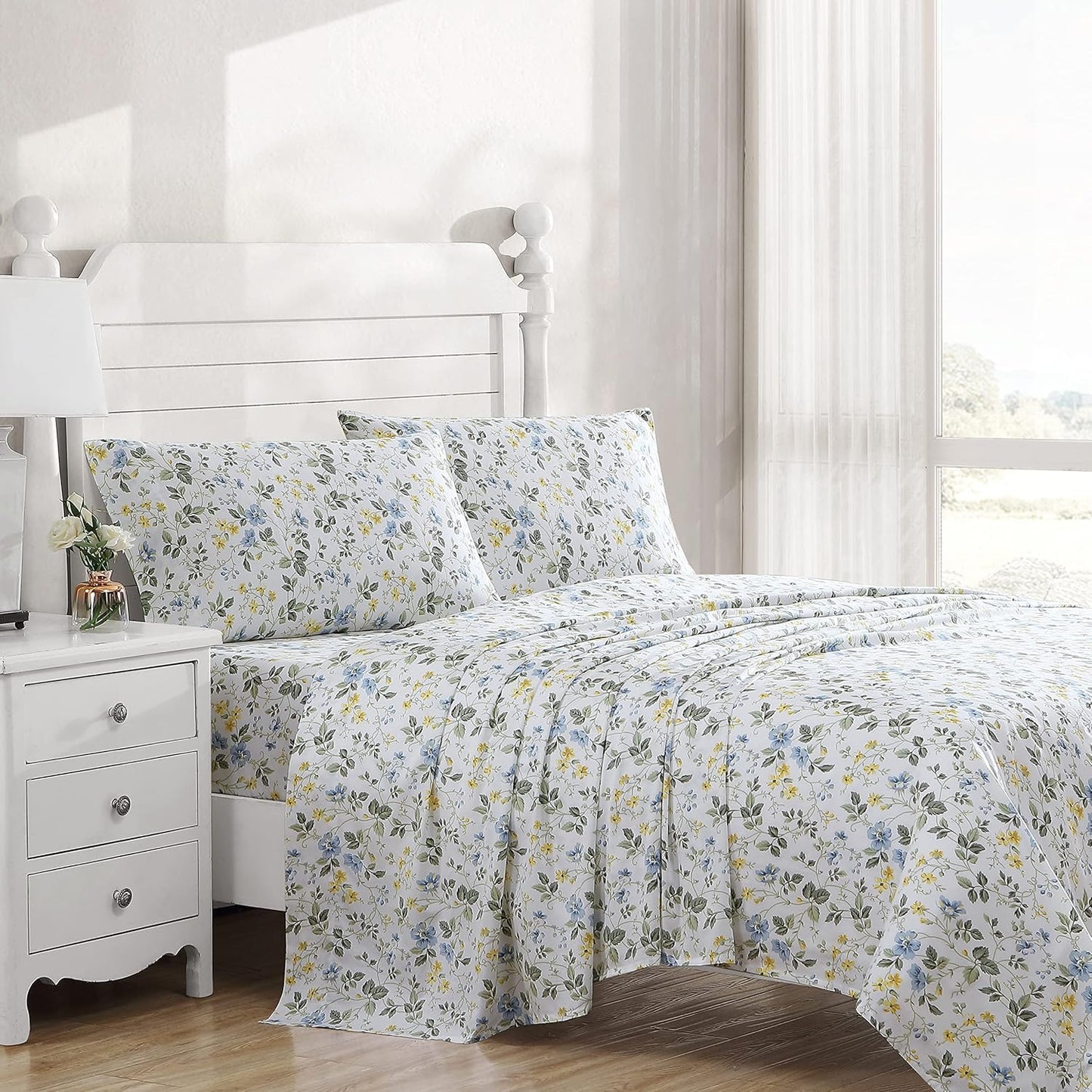 Luxurious King Sheets Set in Serendipity Gingham Yellow Design