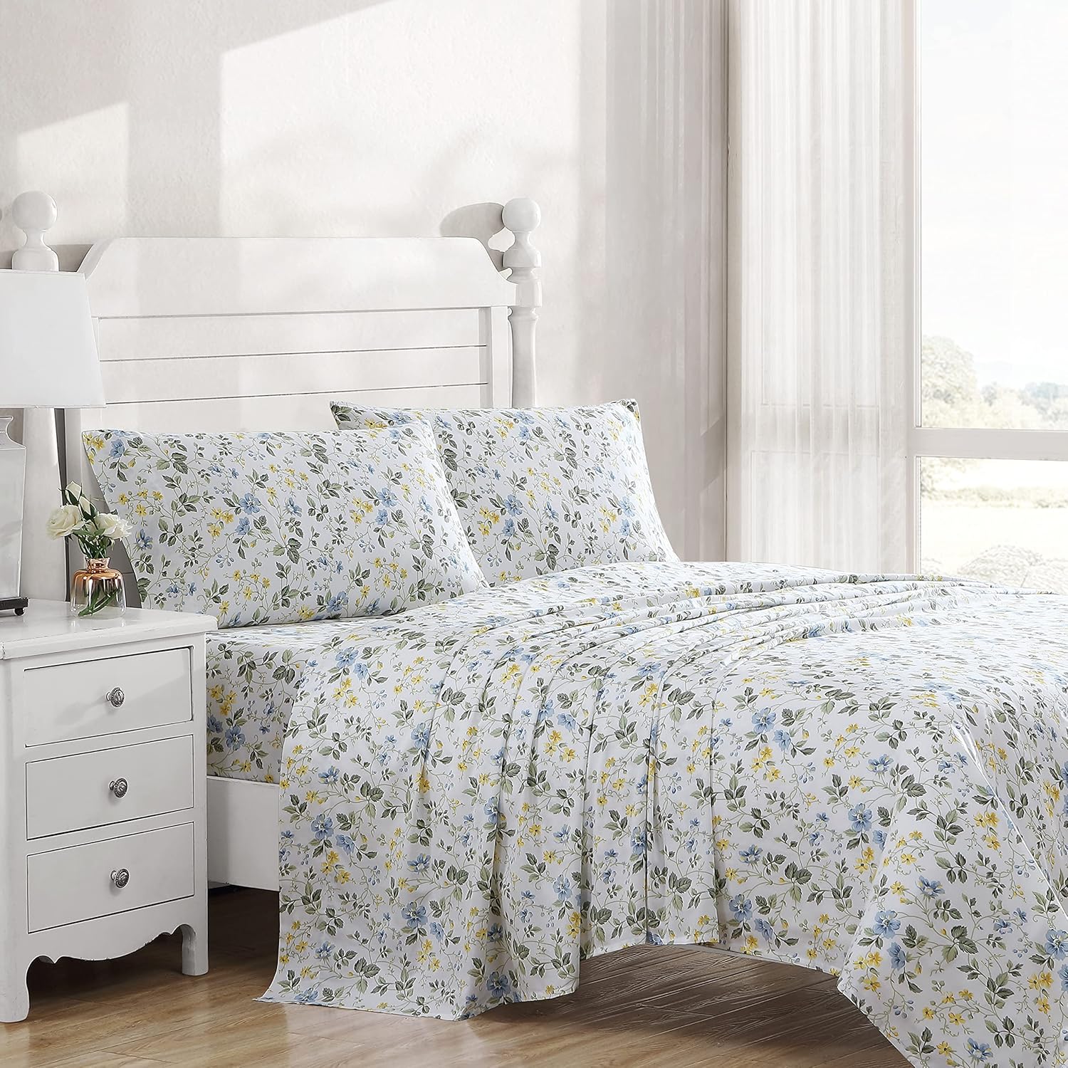 Luxurious King Sheets Set in Serendipity Gingham Yellow Design