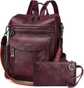 Leather Backpack Purse for Women - Convertible Travel Backpack