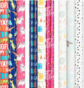 Reversible Birthday, Baby, Wedding Gift Wrap Variety Pack - 9 Rolls