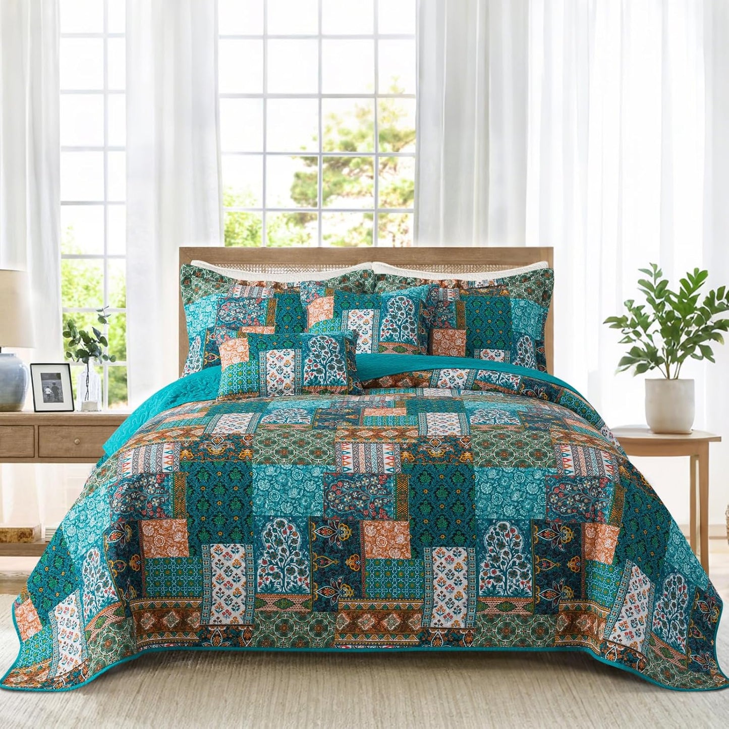 BEDIFANY Cotton King Size Quilt Set for All Seasons Comfort