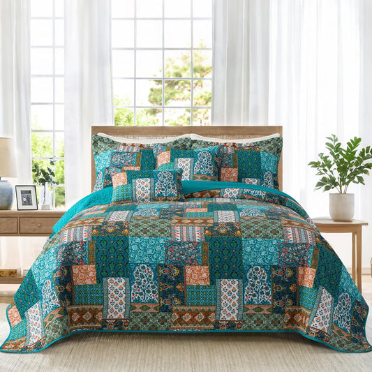 BEDIFANY Cotton King Size Quilt Set for All Seasons Comfort