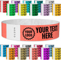 WristCo Coral Red Custom Imprint Tyvek Wristbands - 3,000 Count