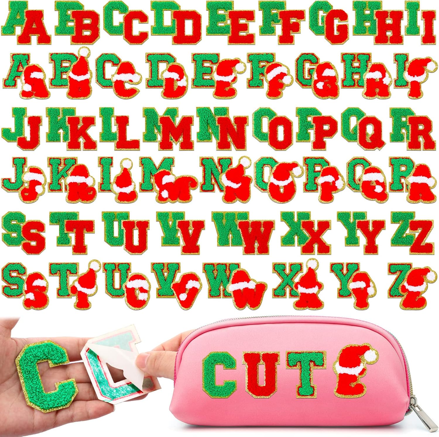 104 Pcs Self Adhesive Chenille Letter Patches for Clothing