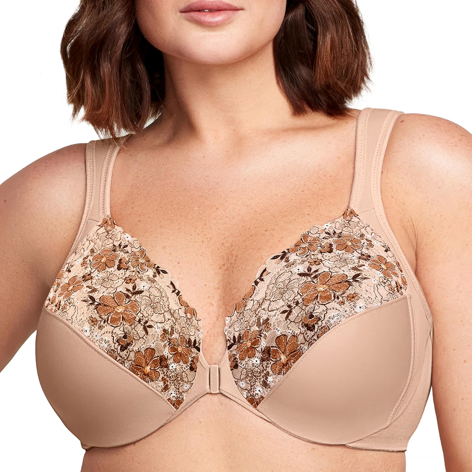 Glamorise Women's Plus Size Wonderwire Front-Closure Bra #1245