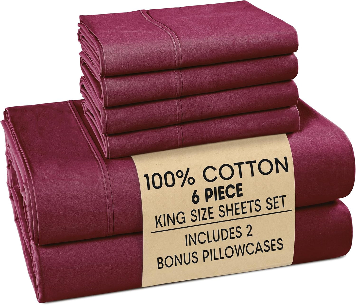 Casa Platino 100% Cotton King Size Sheets Set - Soft & Breathable