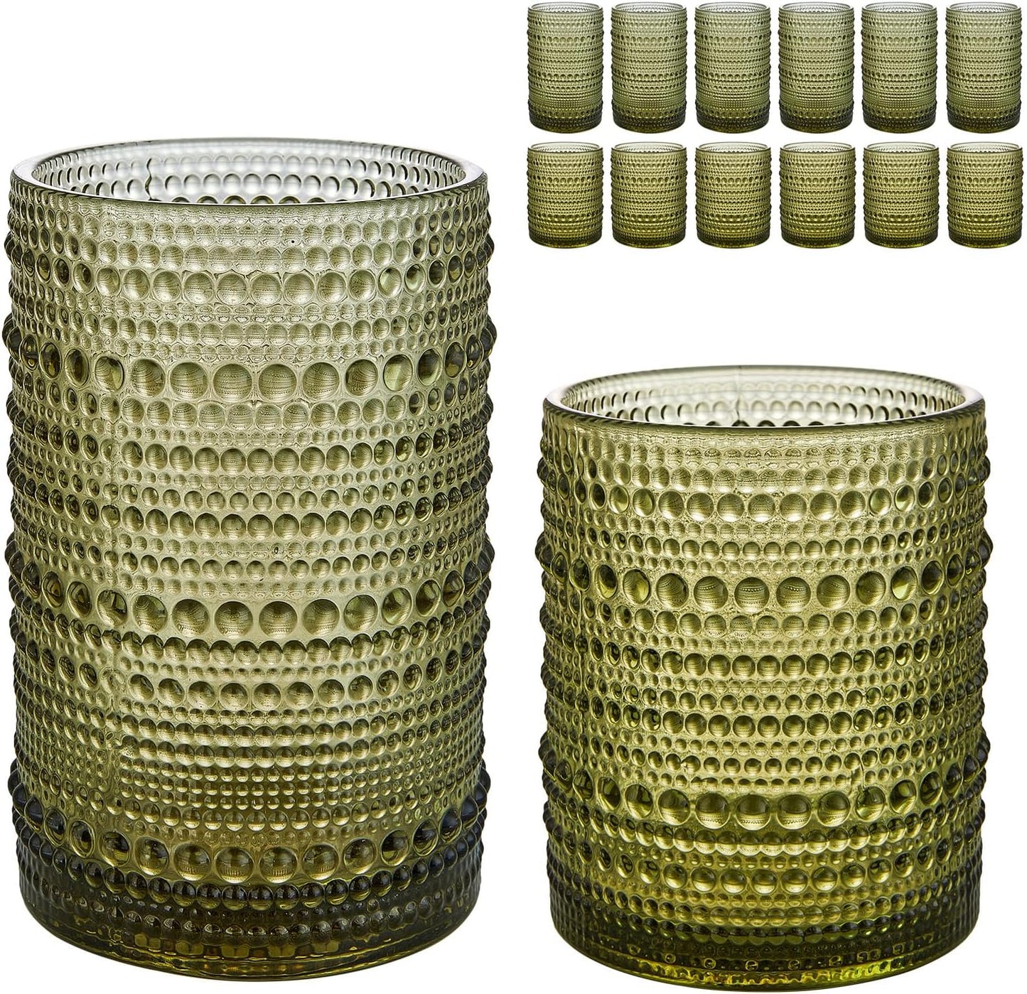 Vintage Hobnail Drinking Glasses Set of 12 for Every Occasion