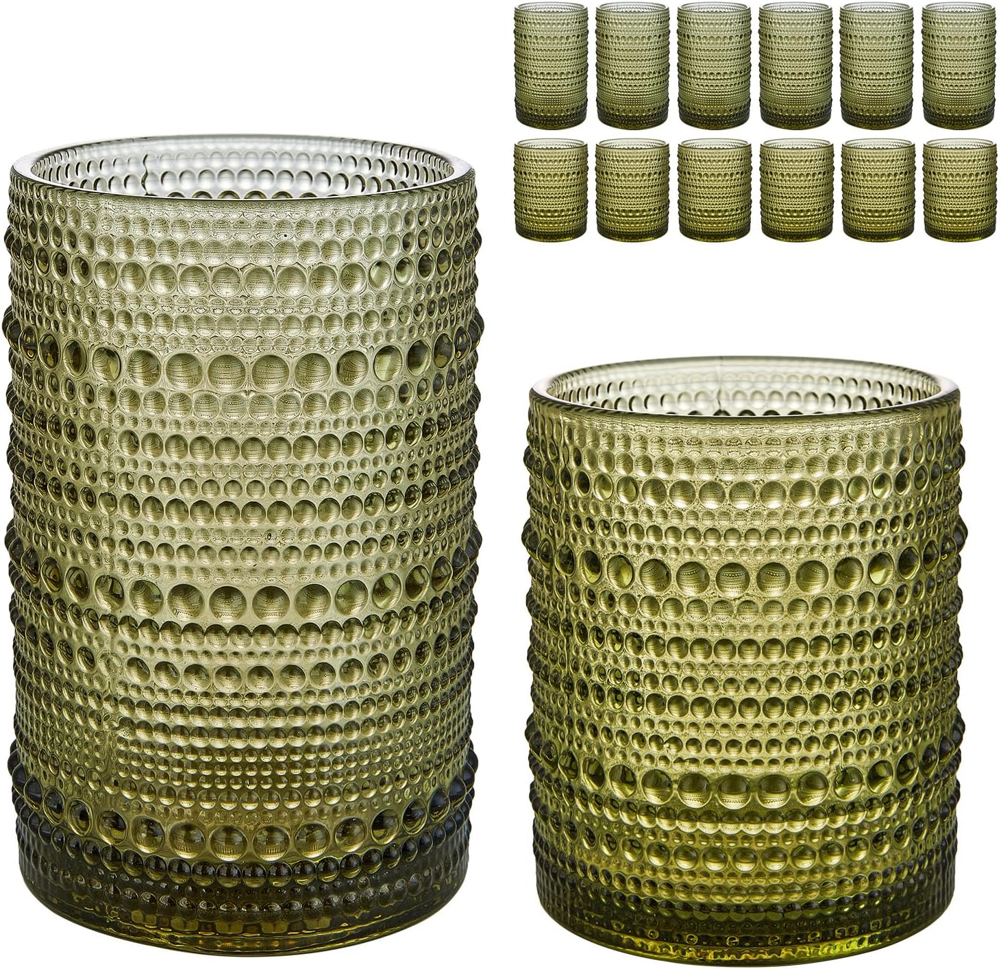 Vintage Hobnail Drinking Glasses Set of 12 for Every Occasion
