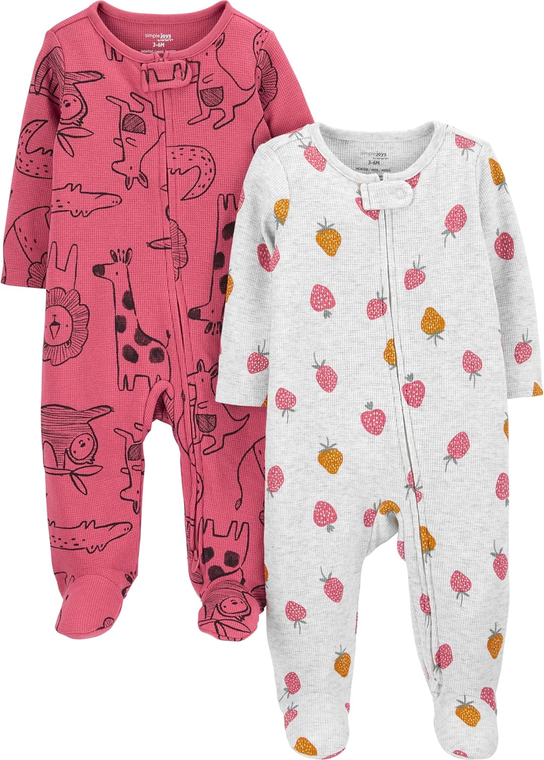 Cozy 2-Way Zip Sleepers x2 by Carter's Simple Joys