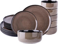 LeRatio Ceramic Dinnerware Set for 6 Chestnut - Handmade Reactive