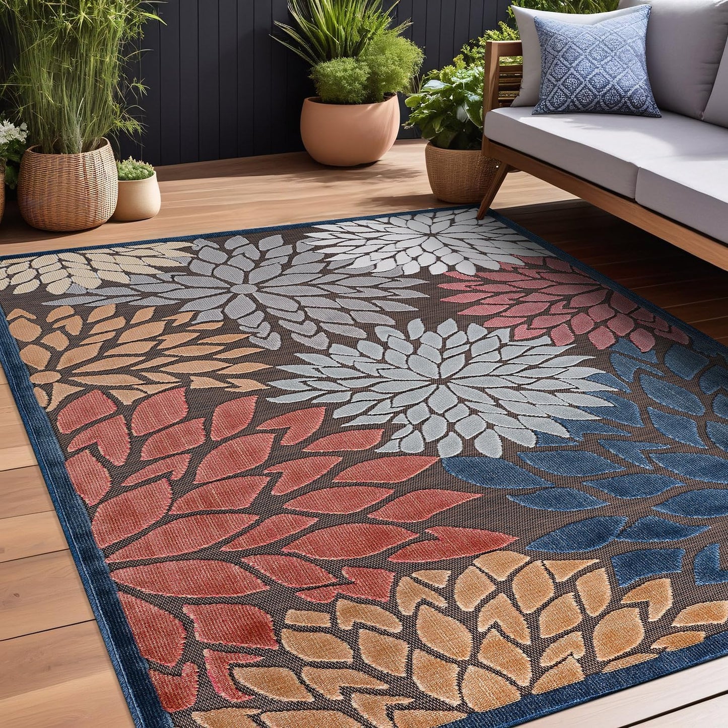 Beverly Rug Outdoor Rug 9x12 Large Modern Floral Area Rug