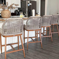 PURPLE LEAF Counter Height Bar Stools Set of 4 - Weather Resistant