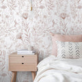 Peel and Stick Floral Wallpaper 17.3in x 393.7in - Removable Pink