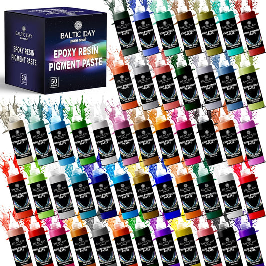 50 Color Pigment Paste for Epoxy Resin - Vibrant & UV-Resistant