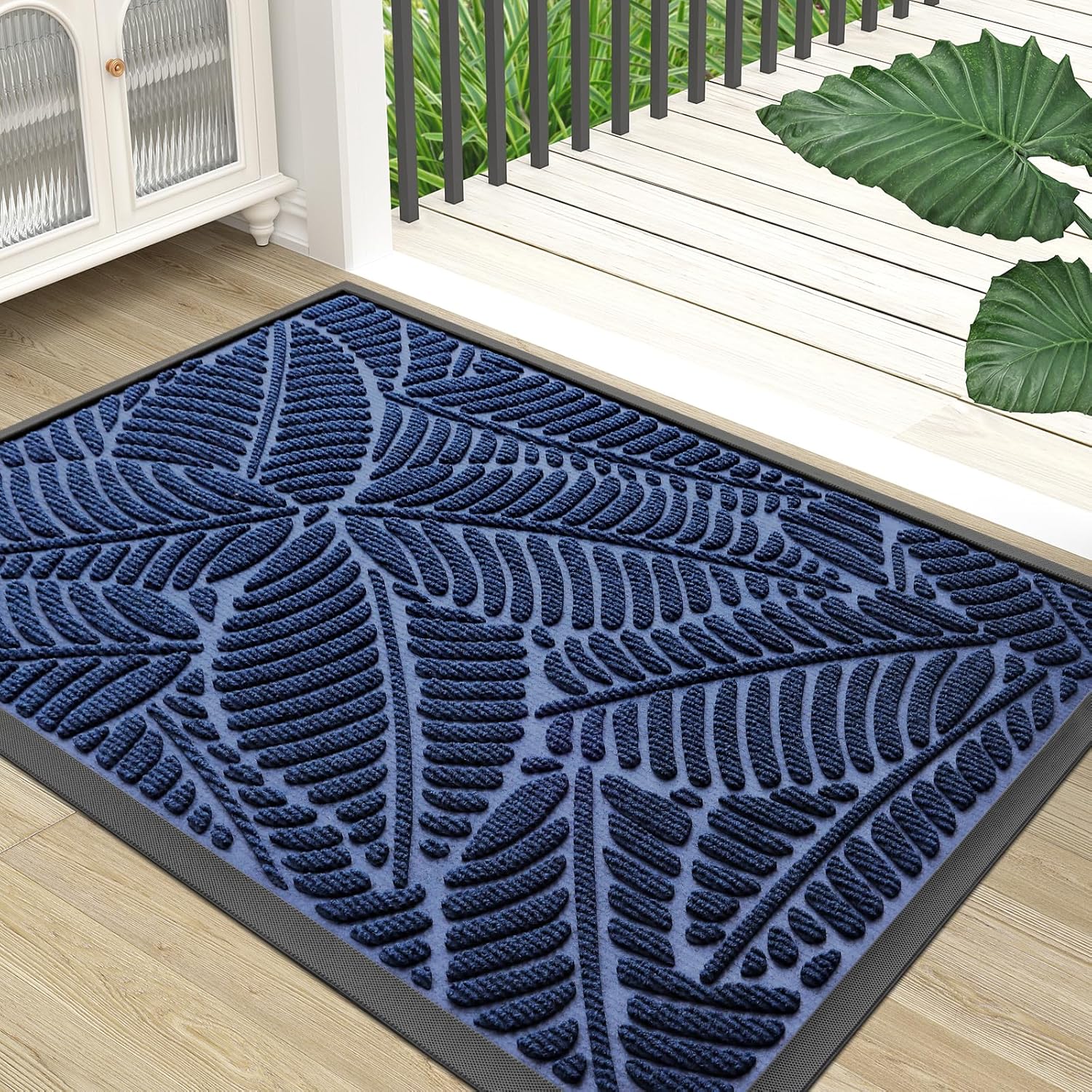 Colorxy Waterproof Doormat - Sturdy Natural Rubber Indoor Mat