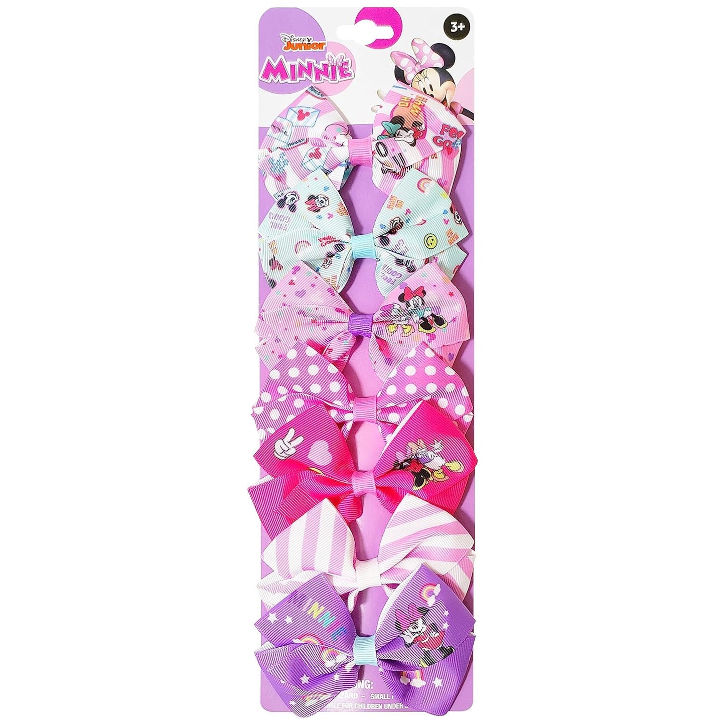 Minnie Mouse 4 Bow Hair Accessories Set - 7 Pieces - Alligator Clips - Ages 3+ - LUV HER