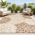 Floral Textured Weave Indoor Outdoor Area Rug 4x6 - Durable