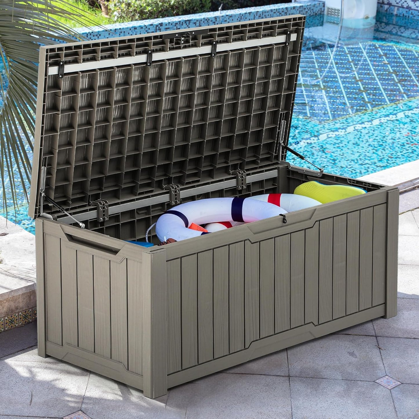 YITAHOME 120 Gallon Large Deck Box for Outdoor Storage Needs