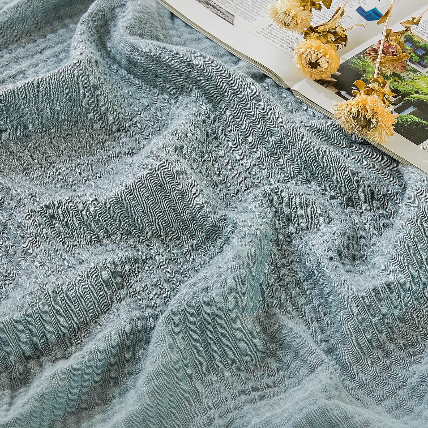 EMME Cotton Muslin Queen Blanket Soft Lightweight Bedspread