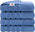 American Soft Linen Electric Blue 4 Piece Bath Towel Set, 27x54 in