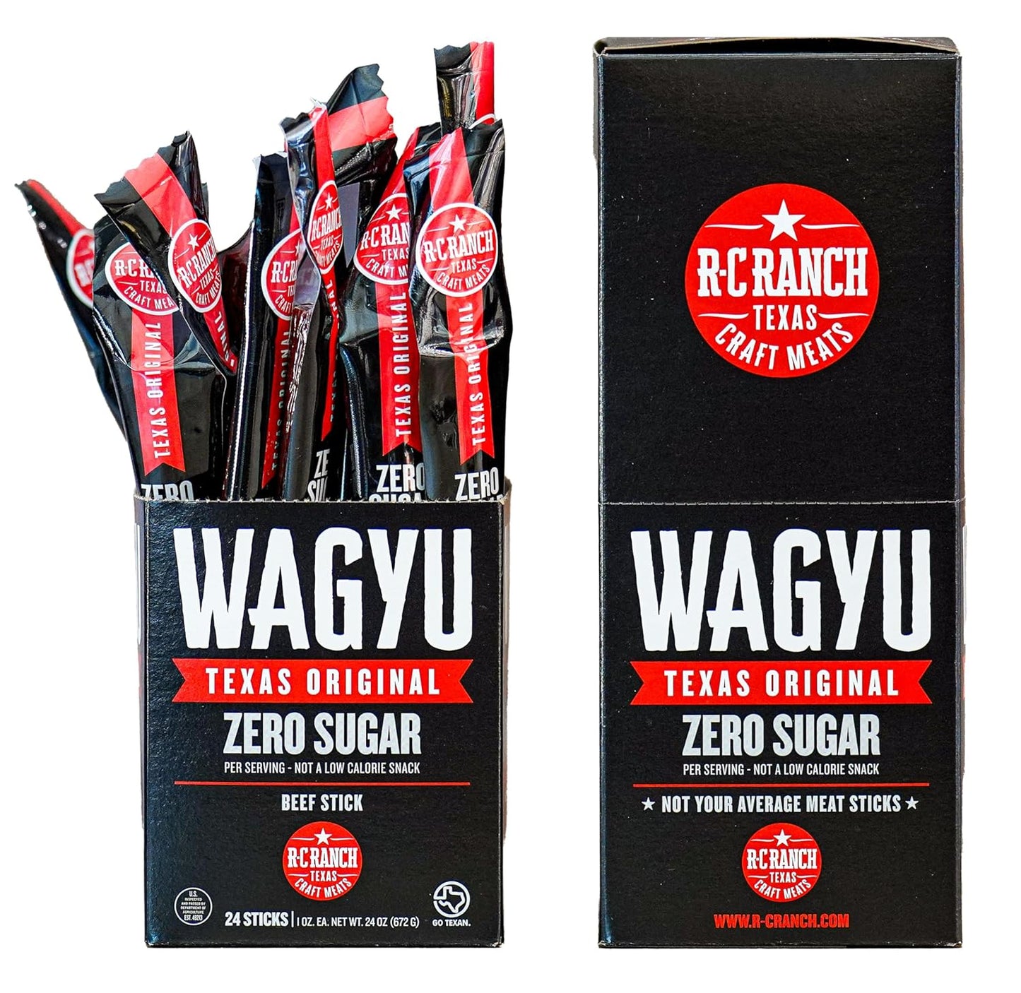 Wagyu Premium Beef Stick - Zero Sugar Protein Snack - 24ct