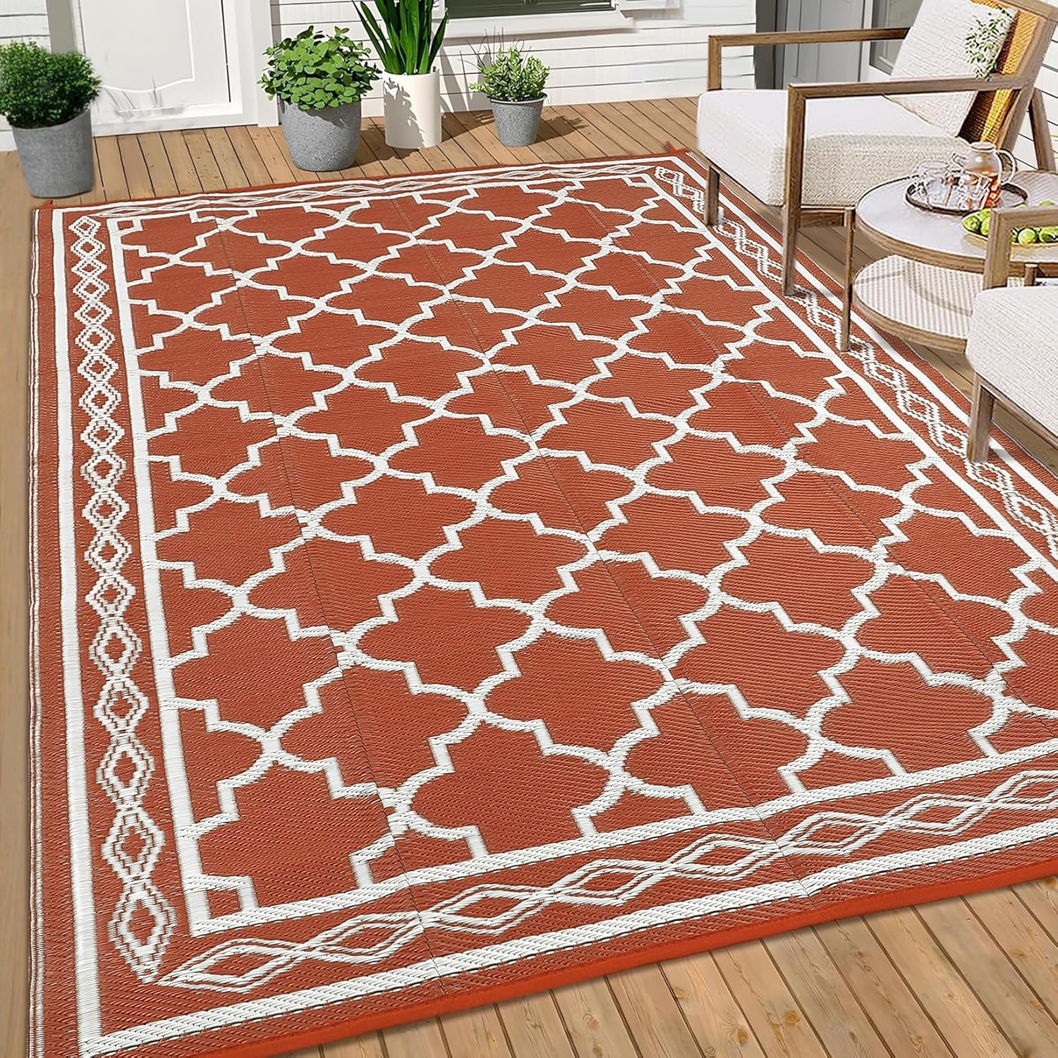 GAOMON Outdoor Rug 9ftx12ft Waterproof Mat for Patio Decor